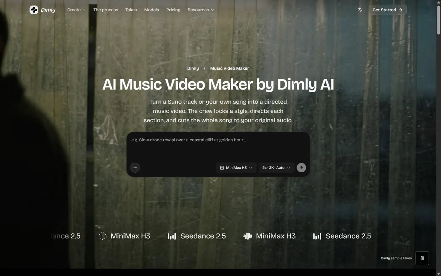 Dimly AI — AI music video maker that directs each section of your song and cuts the whole track to your original audio