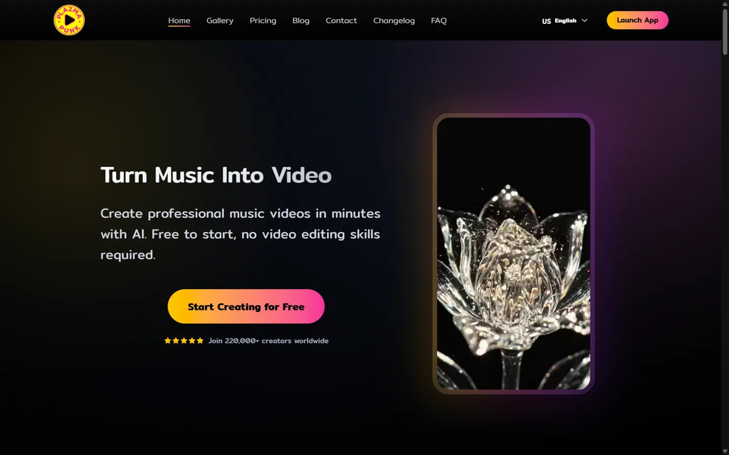 Plazmapunk — AI music video generator with a waveform scene editor and dedicated Spotify Canvas export